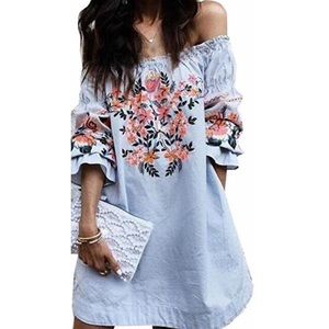 SEXY OFF SHOULDER DRESS CASUAL SIZE L BRAND NEW!